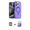 ieg™ iPhone 16 Pro Max Kılıf Nova Asil Prime - Siyah Bilvis 5in1 5D Magic Hayalet Cam Ekran Koruyucu + Gümüş PVD Metal Kamera Lens