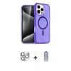 ieg™ iPhone 16 Pro Max Kılıf Nova Asil Prime - Siyah Joko Magic 5D Cam + Gümüş Pers Alüminyum Kamera Lens