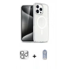 ieg™ iPhone 16 Pro Max Kılıf Nova Asil Prime - Siyah Joko Magic 5D Cam + Gümüş Pers Alüminyum Kamera Lens