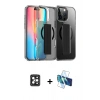 ieg™ iPhone 16 Pro Max Kılıf Nova Işık Koleksiyonu - Siyah 3D Antistatik Seramik Nano Ekran Koruyucu + Siyah PVD Metal Kamera Lens