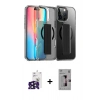 ieg™ iPhone 16 Pro Max Kılıf Nova Işık Koleksiyonu - Siyah Bilvis 3D Mat Cam Ekran Koruyucu + Siyah Bilvis Titan Kamera Lens