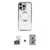 ieg™ iPhone 16 Pro Max Kılıf Nova Işık Özel Seri - Siyah Bilvis 3D Mat Cam Ekran Koruyucu + Gümüş Bilvis Titan Kamera Lens