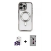 ieg™ iPhone 16 Pro Max Kılıf Nova Işık Özel Seri - Siyah Bilvis 3D Mat Cam Ekran Koruyucu + Gümüş Bilvis Titan Kamera Lens