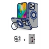 ieg™ iPhone 16 Pro Max Kılıf Nova Minimal Serisi - Siyah Bilvis 3D Mat Cam Ekran Koruyucu + Gri Pers Alüminyum Kamera Lens