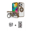 ieg™ iPhone 16 Pro Max Kılıf Nova Minimal Serisi - Siyah Bilvis 3D Mat Cam Ekran Koruyucu + Gri Pers Alüminyum Kamera Lens