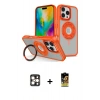ieg™ iPhone 16 Pro Max Kılıf Nova Minimal Serisi - Siyah Buffer Cam Ekran Koruyucu + Gold PVD Metal Kamera Lens