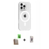 ieg™ iPhone 16 Pro Max Kılıf Pusula Form Özel Seri - Siyah Bilvis 3D Cam Ekran Koruyucu + Çöl Titanyum Raze Metal Kamera Lens