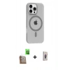 ieg™ iPhone 16 Pro Max Kılıf Pusula Form Özel Seri - Siyah Bilvis 3D Cam Ekran Koruyucu + Çöl Titanyum Raze Metal Kamera Lens