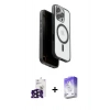 ieg™ iPhone 16 Pro Max Kılıf Pusula Form Serisi - Siyah Bilvis 5in1 3D Magic Cam Ekran Koruyucu + Siyah Bilvis Titan Kamera Lens