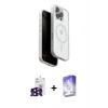 ieg™ iPhone 16 Pro Max Kılıf Pusula Form Serisi - Siyah Bilvis 5in1 3D Magic Cam Ekran Koruyucu + Siyah Bilvis Titan Kamera Lens