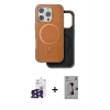 ieg™ iPhone 16 Pro Max Kılıf Pusula Işık Koleksiyonu - Siyah Bilvis 3D Mat Cam Ekran Koruyucu + Siyah Bilvis Titan Kamera Lens