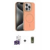 ieg™ iPhone 16 Pro Max Kılıf Siluet Doku Özel Seri - Siyah Joko Magic 5D Hayalet Cam + Siyah Bilvis Titan Kamera Lens