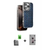 ieg™ iPhone 16 Pro Max Kılıf Siluet Form Serisi - Siyah Bilvis 3D Mat Cam Ekran Koruyucu + Siyah Raze Metal Kamera Lens