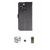 ieg™ iPhone 16 Pro Max Kılıf Siluet Işık Serisi - Siyah Joko Magic 5D Hayalet Cam + Gümüş Pers Alüminyum Kamera Lens