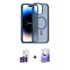 ieg™ iPhone 16 Pro Max Kılıf Siluet Minimal Prime - Siyah Bilvis 5in1 5D Magic Hayalet Cam Ekran Koruyucu + Siyah Bilvis Titan Kamera Lens