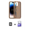 ieg™ iPhone 16 Pro Max Kılıf Siluet Minimal Prime - Siyah Bilvis 5in1 5D Magic Hayalet Cam Ekran Koruyucu + Siyah PVD Metal Kamera Lens