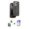 ieg™ iPhone 16 Pro Max Kılıf Vadi Özel Seri - Siyah Bilvis 5in1 3D Magic Cam Ekran Koruyucu + Siyah Raze Metal Kamera Lens