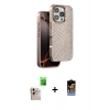 ieg™ iPhone 16 Pro Max Kılıf Vadi Özel Seri - Siyah Buffer Hayalet Cam Ekran Koruyucu + Natural Grey Raze Metal Kamera Lens