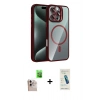ieg™ iPhone 16 Pro Max Kılıf Yadigar Asil Koleksiyonu - Şeffaf Pasifik Cam Ekran Koruyucu + Natural Grey Raze Metal Kamera Lens