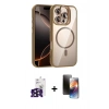 ieg™ iPhone 16 Pro Max Kılıf Yadigar Asil Koleksiyonu - Siyah 3D Antistatik Mat Seramik Nano Ekran Koruyucu + Siyah Bilvis Titan Kamera Lens