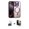 ieg™ iPhone 16 Pro Max Kılıf Yadigar Asil Koleksiyonu - Siyah 3D Antistatik Mat Seramik Nano Ekran Koruyucu + Siyah Bilvis Titan Kamera Lens