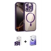 ieg™ iPhone 16 Pro Max Kılıf Yadigar Asil Koleksiyonu - Siyah Bilvis 5in1 5D Magic Hayalet Cam Ekran Koruyucu + Siyah Bilvis Titan Kamera Lens