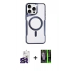 ieg™ iPhone 16 Pro Max Kılıf Yadigar Klasik Özel Seri - Şeffaf 360 Full Body Arka Koruyucu + Siyah Bilvis Titan Kamera Lens