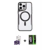 ieg™ iPhone 16 Pro Max Kılıf Yadigar Klasik Özel Seri - Şeffaf 360 Full Body Arka Koruyucu + Siyah Bilvis Titan Kamera Lens