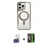 ieg™ iPhone 16 Pro Max Kılıf Yadigar Klasik Özel Seri - Şeffaf 360 Full Body Arka Koruyucu + Siyah Bilvis Titan Kamera Lens