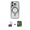 ieg™ iPhone 16 Pro Max Kılıf Yadigar Klasik Özel Seri - Şeffaf 360 Full Body Arka Koruyucu + Siyah Bilvis Titan Kamera Lens