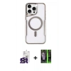 ieg™ iPhone 16 Pro Max Kılıf Yadigar Klasik Özel Seri - Şeffaf 360 Full Body Arka Koruyucu + Siyah Bilvis Titan Kamera Lens