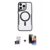 ieg™ iPhone 16 Pro Max Kılıf Yadigar Klasik Özel Seri - Siyah 3D Antistatik Mat Seramik Nano Ekran Koruyucu + Titanyum Gri Bilvis Titan Kamera Lens