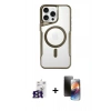 ieg™ iPhone 16 Pro Max Kılıf Yadigar Klasik Özel Seri - Siyah 3D Antistatik Mat Seramik Nano Ekran Koruyucu + Titanyum Gri Bilvis Titan Kamera Lens