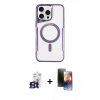 ieg™ iPhone 16 Pro Max Kılıf Yadigar Klasik Özel Seri - Siyah 3D Antistatik Mat Seramik Nano Ekran Koruyucu + Titanyum Gri Bilvis Titan Kamera Lens