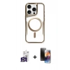 ieg™ iPhone 16 Pro Max Kılıf Yadigar Klasik Özel Seri - Siyah 3D Antistatik Mat Seramik Nano Ekran Koruyucu + Titanyum Gri Bilvis Titan Kamera Lens