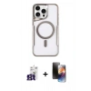 ieg™ iPhone 16 Pro Max Kılıf Yadigar Klasik Özel Seri - Siyah 3D Antistatik Mat Seramik Nano Ekran Koruyucu + Titanyum Gri Bilvis Titan Kamera Lens