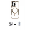 ieg™ iPhone 16 Pro Max Kılıf Yadigar Klasik Özel Seri - Siyah Joko Magic 5D Cam + Gri Pers Alüminyum Kamera Lens