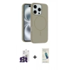 ieg™ iPhone 16 Pro Max Kılıf Yankı Form Serisi - Şeffaf Pasifik Cam Ekran Koruyucu + Gümüş Bilvis Titan Kamera Lens