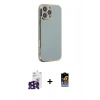 ieg™ iPhone 16 Pro Max Kılıf Yankı Serisi - Siyah Buffer Hayalet Cam Ekran Koruyucu + Siyah Bilvis Titan Kamera Lens
