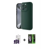 ieg™ iPhone 16 Pro Max Kılıf Yankı Yansıma Özel Seri - Şeffaf 360 Full Body Arka Koruyucu + Gümüş Bilvis Titan Kamera Lens