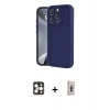 ieg™ iPhone 16 Pro Max Kılıf Yankı Yansıma Özel Seri - Siyah Bilvis 3D Cam Ekran Koruyucu + Gold PVD Metal Kamera Lens