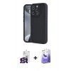 ieg™ iPhone 16 Pro Max Kılıf Yankı Yansıma Özel Seri - Siyah Bilvis 5in1 5D Magic Hayalet Cam Ekran Koruyucu + Gümüş Bilvis Titan Kamera Lens