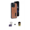 ieg™ iPhone 16 Pro Max Kılıf Yörünge Işık Serisi - Siyah Buffer Cam Ekran Koruyucu + Titanyum Gri Bilvis Titan Kamera Lens