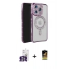 ieg™ iPhone 16 Pro Max Kılıf Zirve Doku Prime - Siyah Buffer Cam Ekran Koruyucu + Gümüş Bilvis Titan Kamera Lens