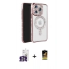 ieg™ iPhone 16 Pro Max Kılıf Zirve Doku Prime - Siyah Buffer Cam Ekran Koruyucu + Gümüş Bilvis Titan Kamera Lens