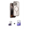 ieg™ iPhone 16 Pro Max Kılıf Zirve Klasik Prime - Siyah Bilvis 5in1 5D Magic Hayalet Cam Ekran Koruyucu + Titanyum Gri Bilvis Titan Kamera Lens