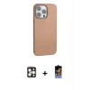 ieg™ iPhone 16 Pro Max Kılıf Zirve Modern Prime - Siyah Buffer Hayalet Cam Ekran Koruyucu + Gold PVD Metal Kamera Lens
