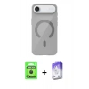 ieg™ iPhone 17 Air Kılıf Pusula Form Özel Seri - Siyah Bilvis 5in1 3D Magic Cam Ekran Koruyucu + Siyah Raze Metal Kamera Lens