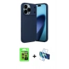 ieg™ iPhone 17 Pro Kılıf Eksen Form Prime - Siyah 3D Antistatik Seramik Nano Ekran Koruyucu + Turuncu Raze Metal Kamera Lens