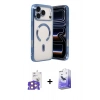 ieg™ iPhone 17 Pro Max Kılıf Nova Işık Özel Seri - Siyah Bilvis 5in1 5D Magic Hayalet Cam Ekran Koruyucu + Turuncu Bilvis Titan Kamera Lens